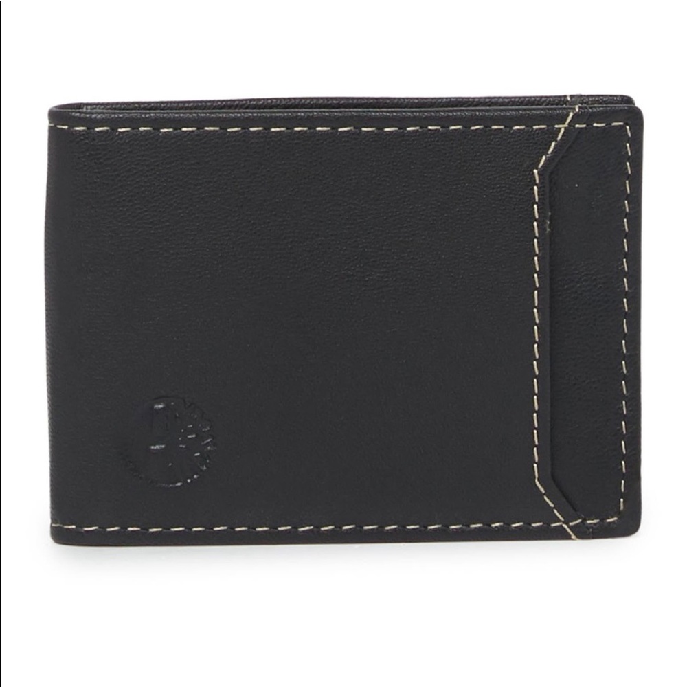 TIMBERLAND BLIX LEATHER WALLET WITH MONEY CLIP BLACK NWOT